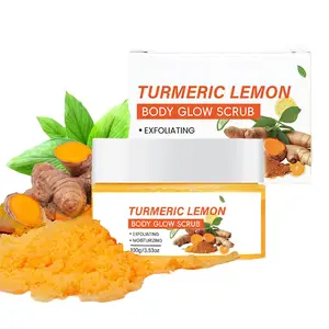 Turmeric Lemon Exfoliating Body Scrub | Underarm Detox Dark Spot Remove, Moisturizing Brightening Scrub for Knee Elbow Bikini Skin Care 3.53oz