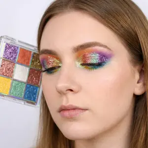 9 Color Glitter Eyeshadow Makeup Palette Shimmer & Sparkle for Girl & Women