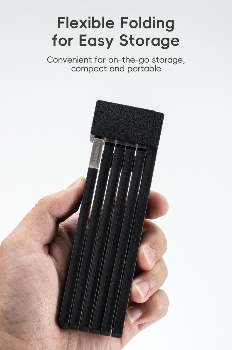 ROCKBROS Folding Bike Lock, Bicycle Lock Heavy Duty Anti Theft, Bike Locks with Mounting Bracket, Durable Alloy Scooter Lock,67 cm/26 inches ROCKBROS Folding Bike Lock, Bicycle Lock Heavy Duty Anti Theft, Bike Locks with Mounting Bracket, Durable Alloy Scooter Lock,67 cm/26 inches