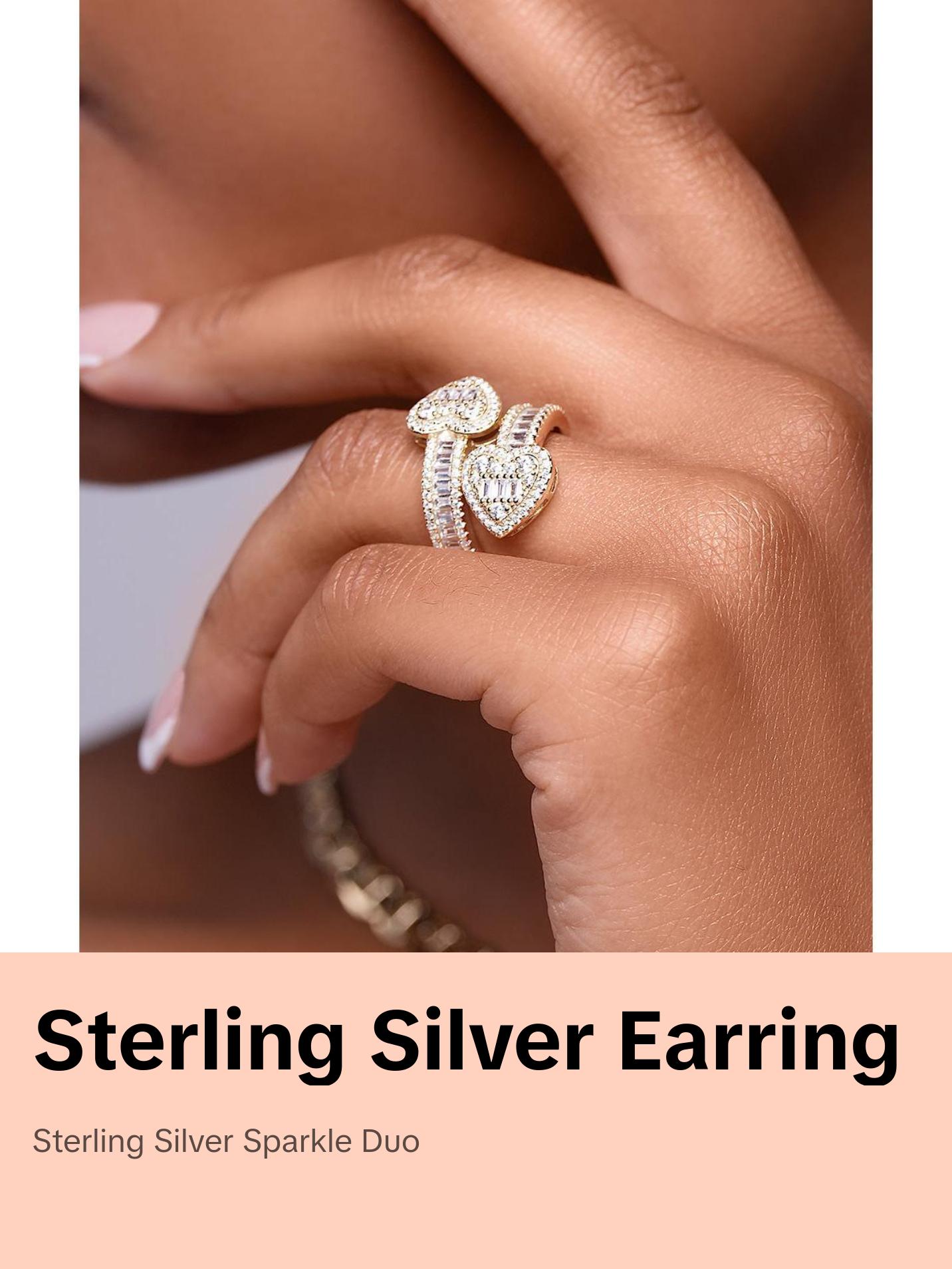 Silver Double Heart Ring