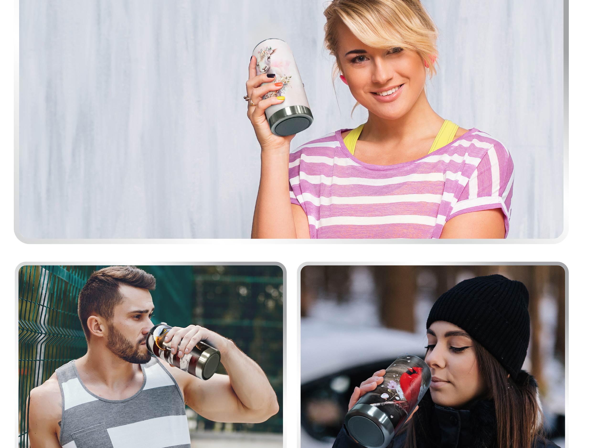 Sandjest Animal 20oz Iced Coffee Tumbler with Lid, Insulated Stainless Steel Reusable Travel Mug Drinkware, Cup Holder Friendly, Holiday Gift