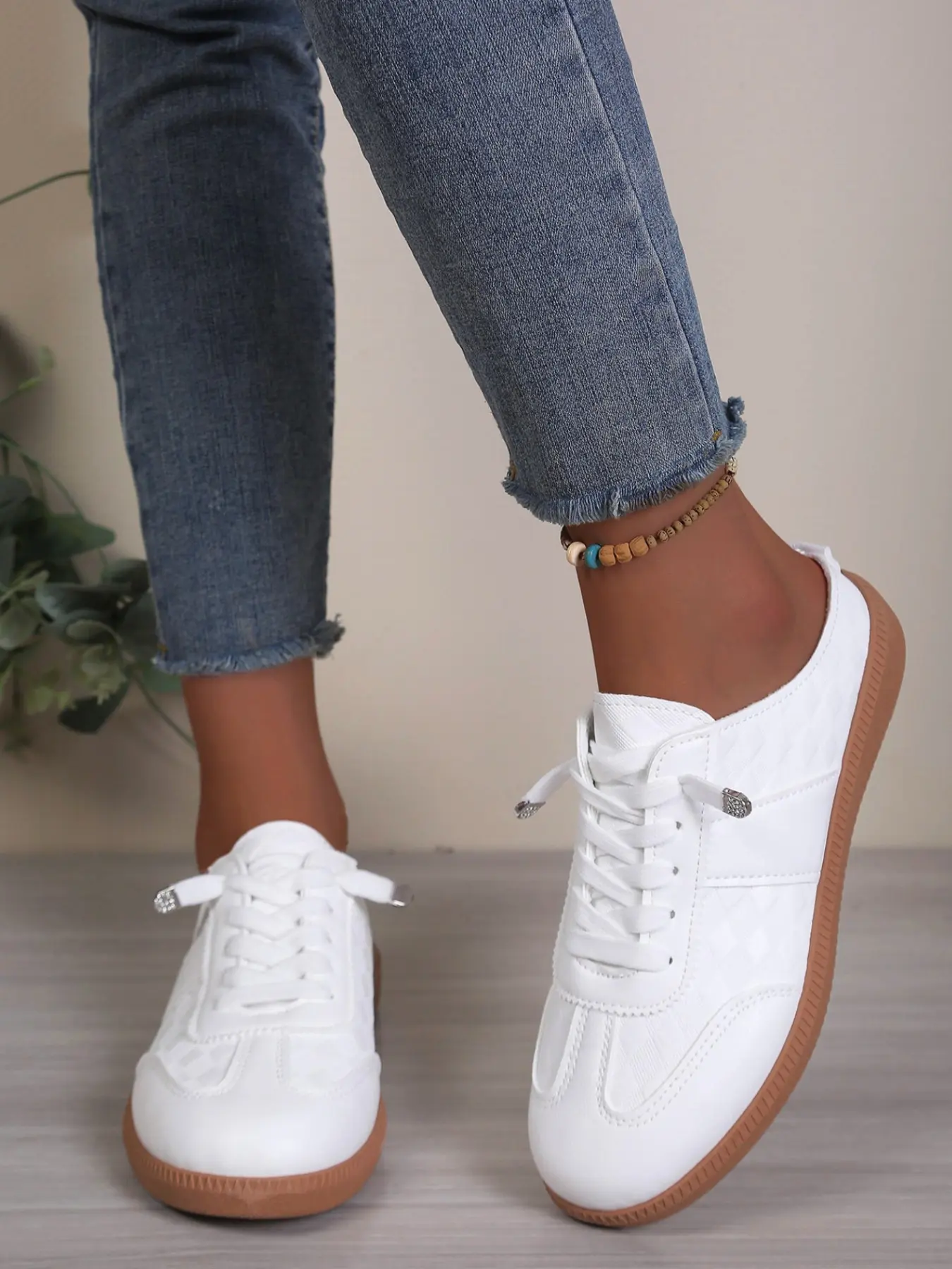 Women's 2026 Summer Vacation Essential Quilted Lace-Up Open Back Rubber Mule Trending Sneakers Walking Shoes, Slip-On Casual Footwear for Beach Strolls, Poolside & Everyday Summer Days #summerwins #ModoPartido
