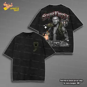 WWE Pixel RKO Randy Orton Washed Tee, Grunge Attitude Heavyweight Cotton Shirt, WWE Attitude Era Streetwear Top for Bold Festival Looks
