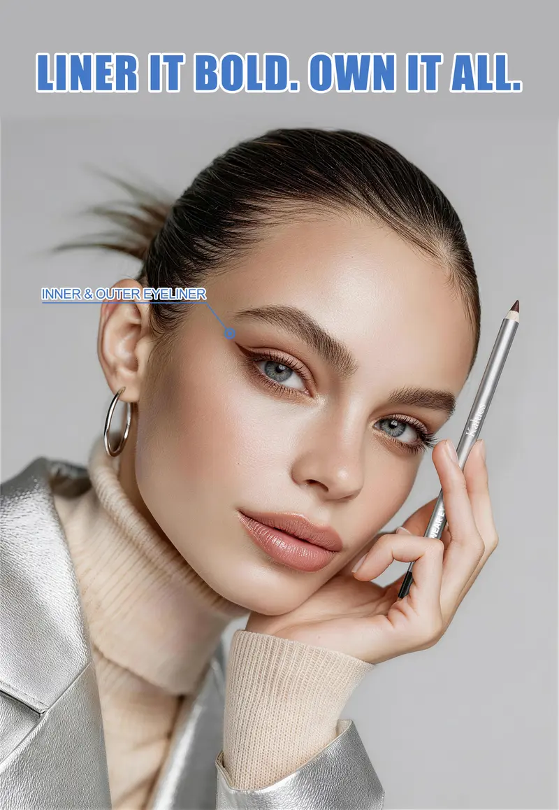 Deep Black Waterproof Eyeliner Pencil - 4g, Flawless Longwear, Smudge-Proof, Unscented, Cruelty-Free, BHT-Free, Transfer-Proof Cosmetic, Precise/Smokey Eye Looks, Waterline Use, Adults' Lipliner Alternative, 24-Month Durability