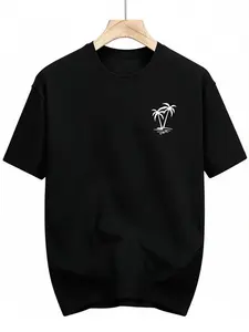 Men’s Summer Short-Sleeve Crew Neck T-Shirt – Casual athletic base layer with a print, breathable and comfortable for hot weather, machine washable, suitable for outdoor wear, ideal for casual outfits and layering.