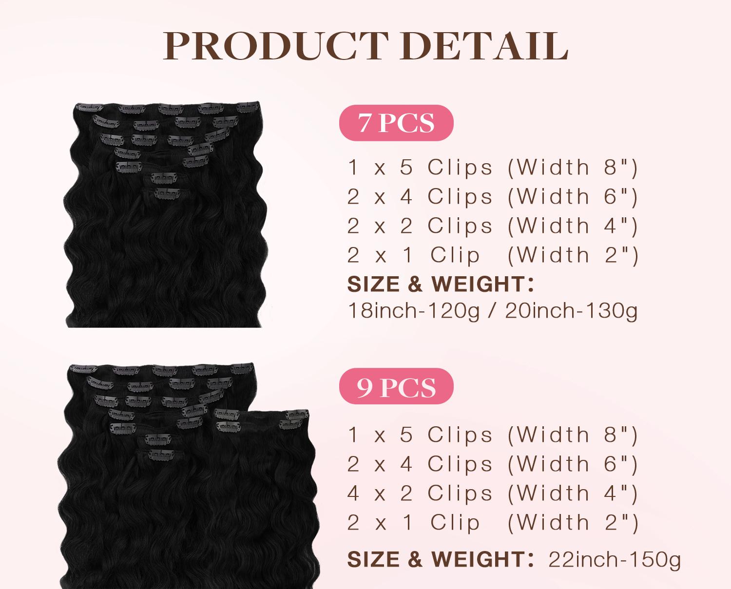 GOO GOO Hair Extensions Elf Curl Clip in Human Hair Extensions, 7Pcs/9Pcs 18-22Inch Elf Curl Clip in Human Hair Double Weft Natural Curl Hair Full Head for Women#Greenish#TikTokShopSpringGlowUp