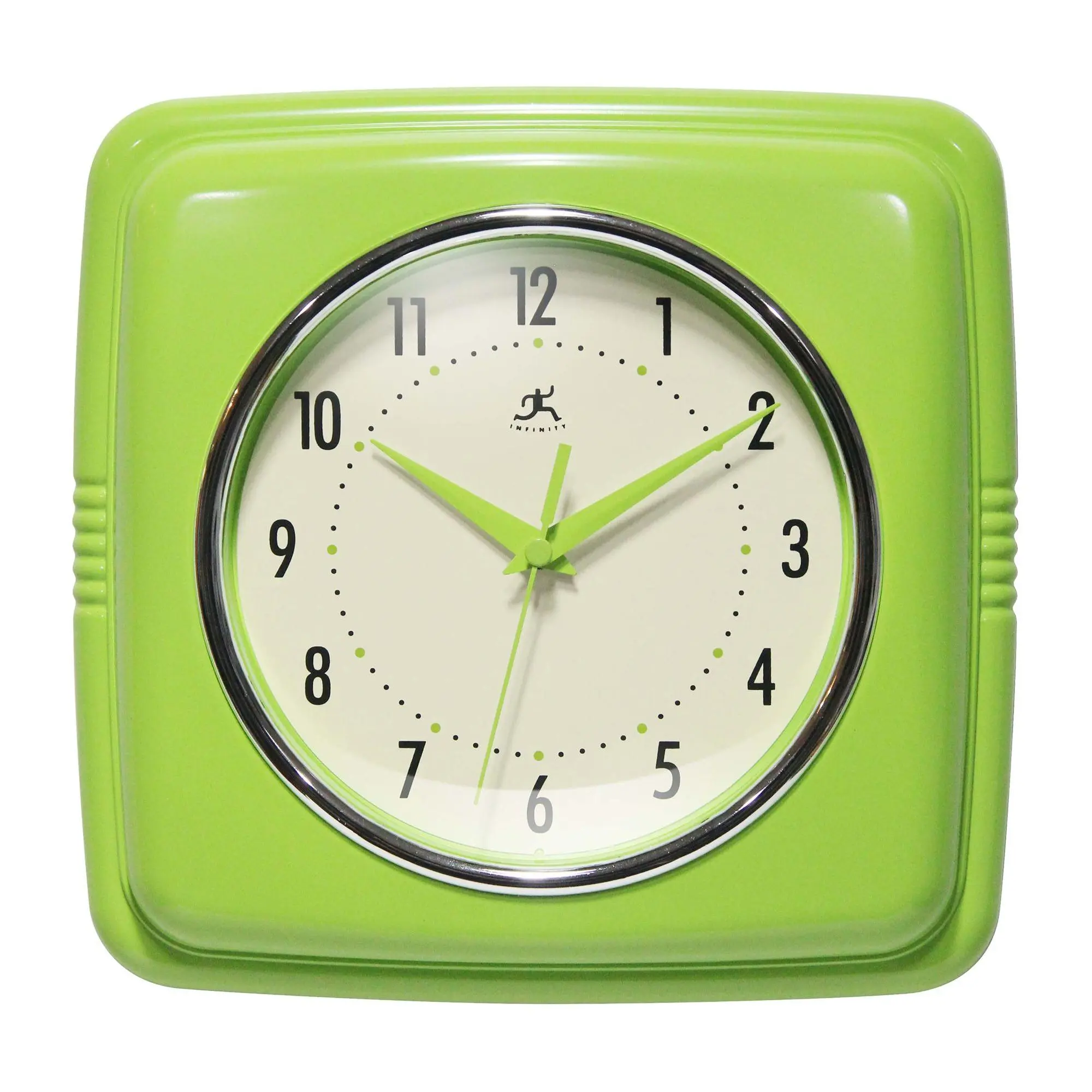 Infinity Instruments 9" Retro Silent Kitchen Clock