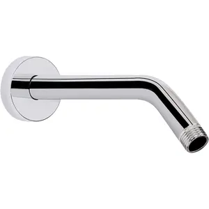 Shower Arm with Flange and Teflon Tape, Wall Mounted Shower Pipe Arm 304 Stainless Steel Extension Arm for Fixed Shower Head & Handheld (8 Inch, Chrome)