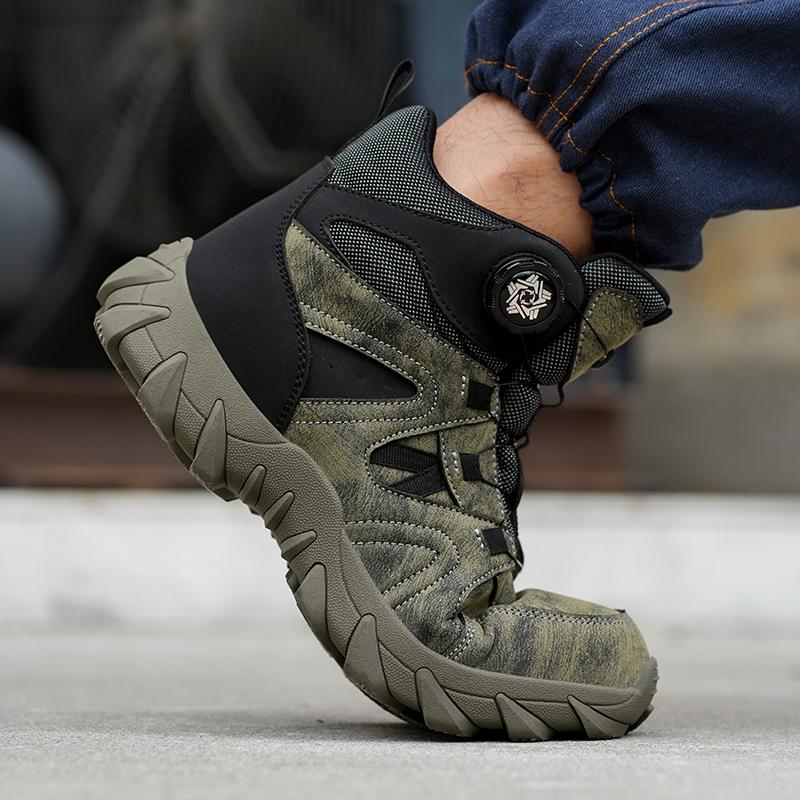 Safety Shoes for Men Steel Toe Shoes Outdoor Waterproof Non-slip Sneakers Durable and Comfortable Men's Climbing Boots for Rugged Outdoor Adventures
