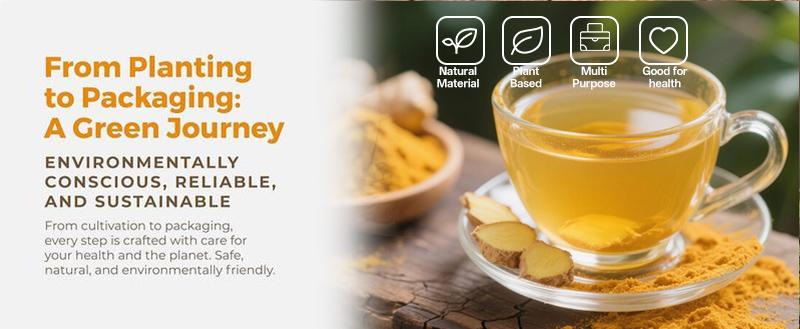 Turmeric Tea Herbal Anti-Inflammatory Tea, 100% natural, eco-friendly tea bags. Contains turmeric, ginger, and cinnamon. Biodegradable tea bags. Sugar-free, caffeine-free, gluten-free, vegan healthy beverage. good herbal remedy