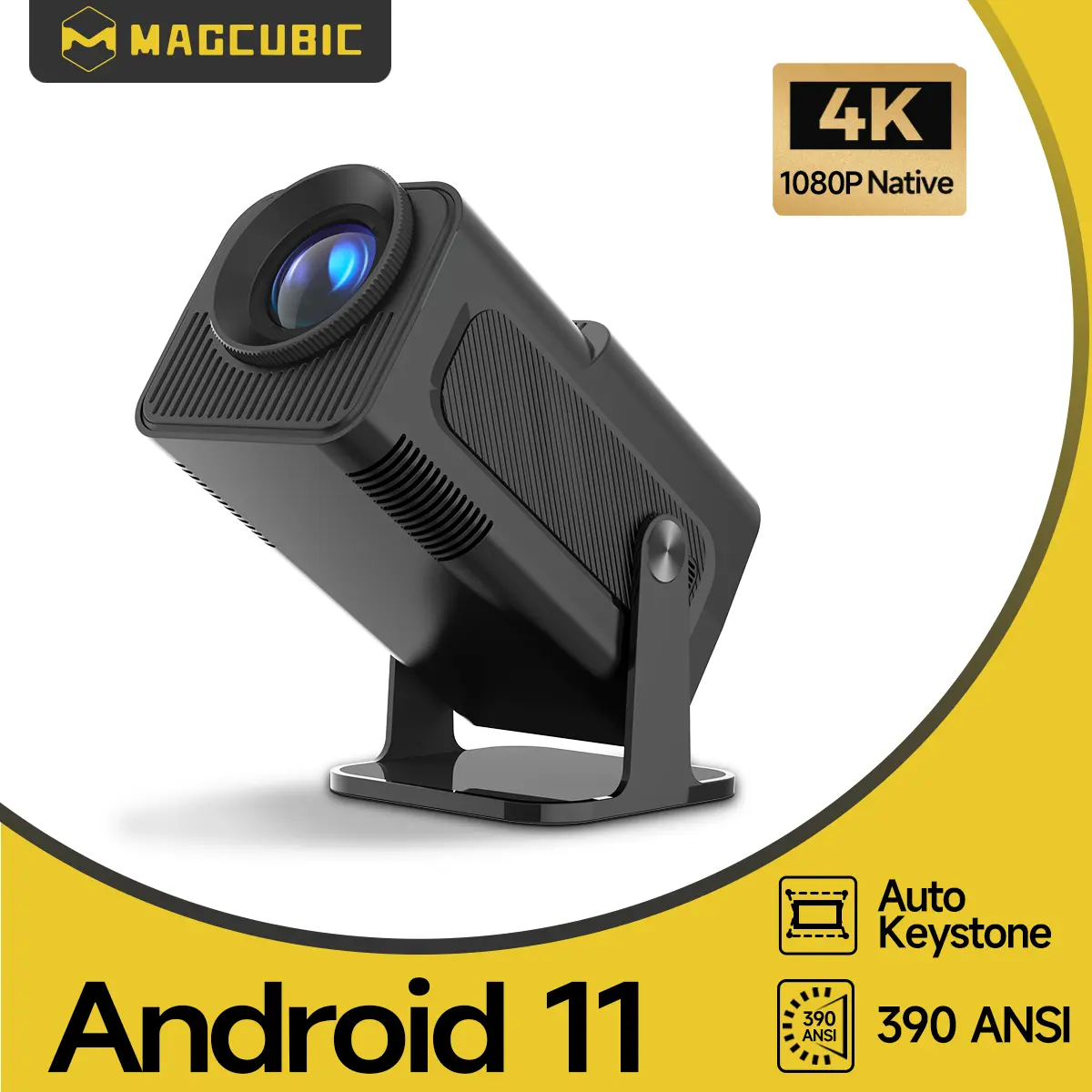 [US warehouse] Magcubic HY320 390ANSI Portable Projector Native 1080P 4K Videosource Supported  Android 11 Wifi6 BT5.0 Home Cinema Allwinner H713 Projetor Upgrated HY300 #TikTokShopBackToSchool,back to school,back to school haul