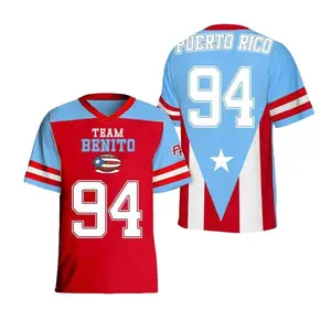 Team BENIT0 Mesh Football Jersey, Puert0 Ric0 94 3D Football Jersey, Gift for Men or Women