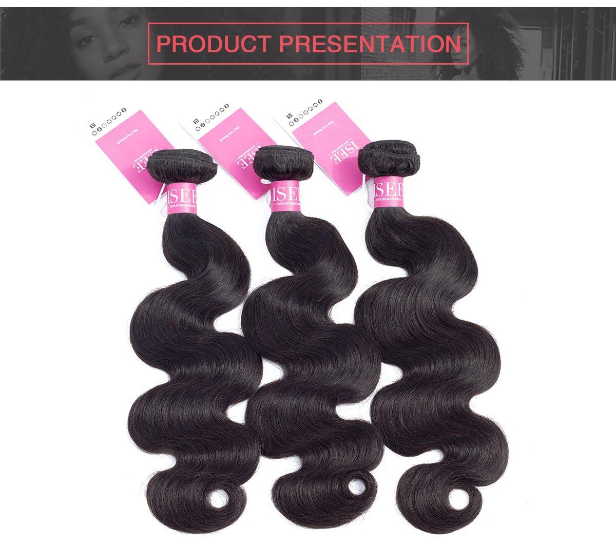 ISEE HAIR Body Wave Hair Bundles Each Bundle 150g with 2×6 HD Lace Closure#SpringStatements#greenish#TikTokShopSpringGlowUp