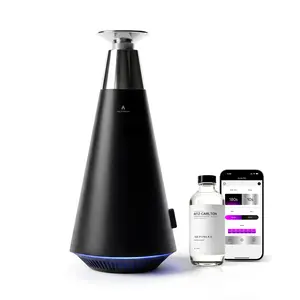 AROMASOUL Waterless Scent Diffuser Starter Kit - 1500 Sq Ft Coverage, Alloy Atomization System,Mood Light,Smart Rechargeable Hotel Scent Diffuser, Including 120ml Essential Oil, for Home,Large Room,Spa,Black