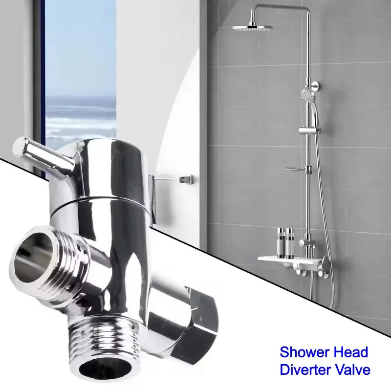 3-Way Shower Head Diverter Valve, G1/2 Inch Interface, Standard Connection, Multiple Configurations, Durable Design, Easy Installation, Ideal for Bathroom, Shower Hose Attachment