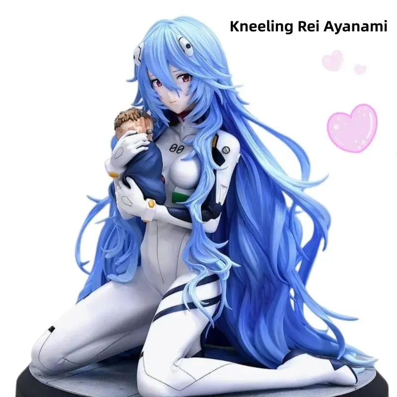 Neon Genesis Evangelion Figure: Kneeling Long-Hair Rei Ayanami, Anime Model Statue & Desk Ornament
