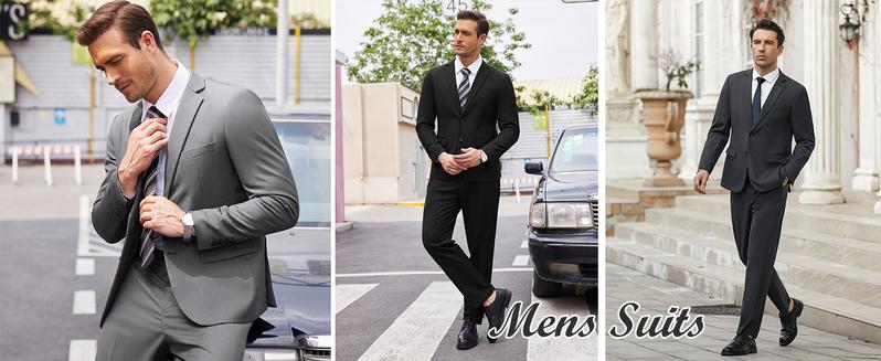 COOFANDY Men's 2 Piece Suits Classic Fit 2 Button Dress Suits Tuxedo Jacket Blazer for Wedding Business Dinner Prom Formal Menswear Elegant COOFANDY Men's 2 Piece Suits Classic Fit 2 Button Dress Suits Tuxedo Jacket Blazer for Wedding Business Dinner Prom Formal Menswear Elegant