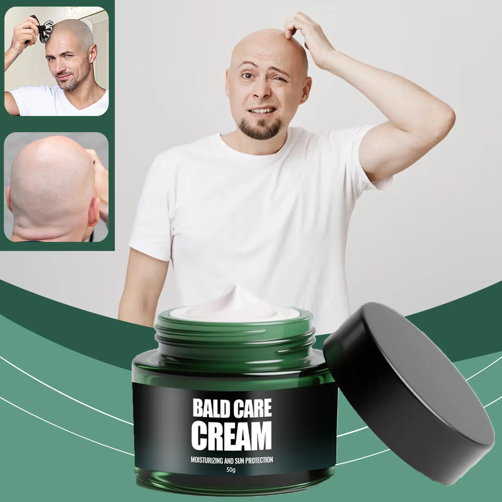 Scalp and Skin Cream for Men, Moisturizing and Shaving-Safe for After Shave, Scalp-Targeted Cream Base, 50g Single Item, Moisturizer, Aftershave, Nourishing