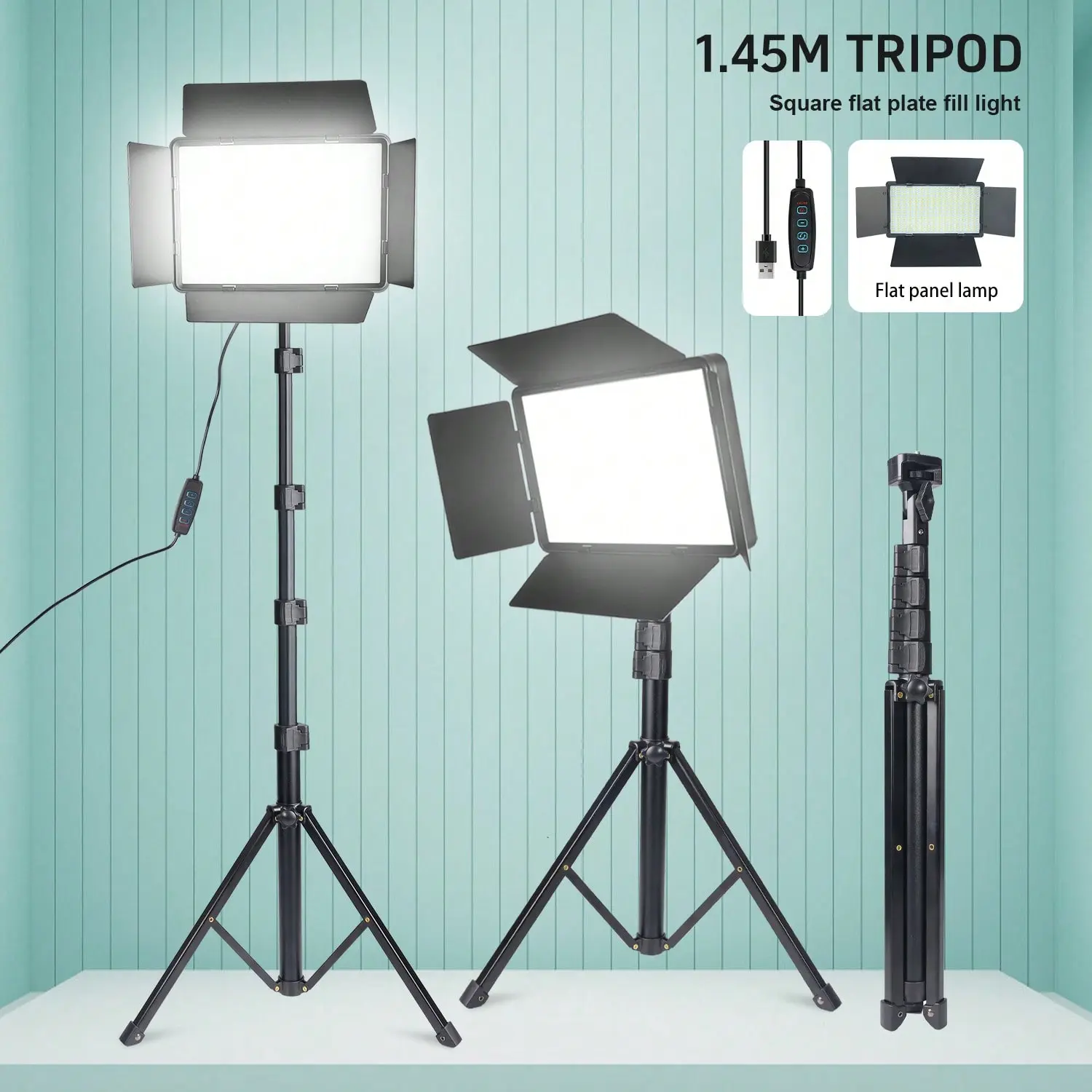 1 Pack LED Video Lighting Kit for Cameras - 3-Color Dimmable Camera Holder Lights with Light Stand, Streaming Equipment for Photo Recording#tiktokshopbacktoschool#sohochic