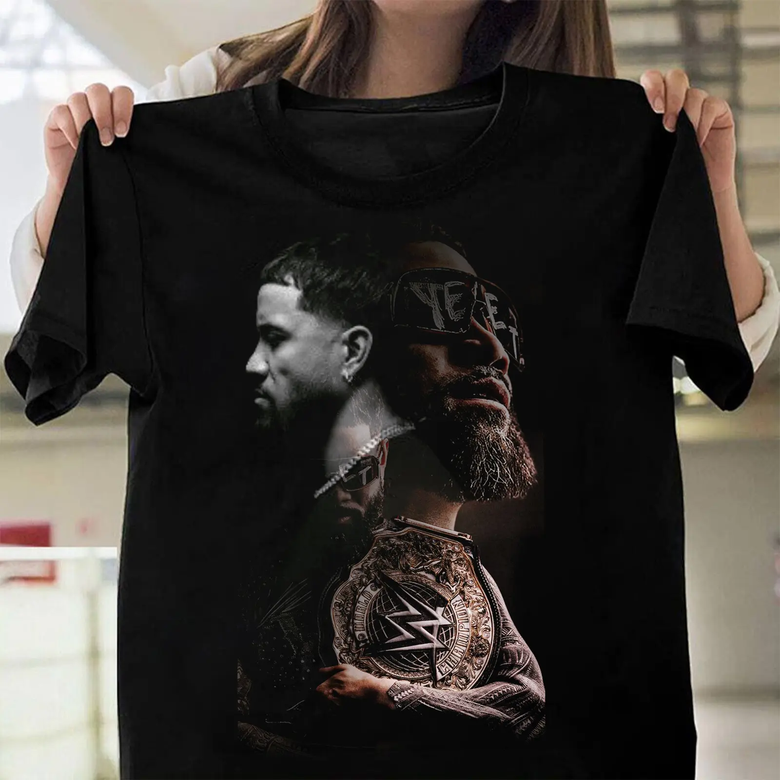 Jey Uso Black Graphic T-Shirt – Wrestling Fanwear Casual Shirt