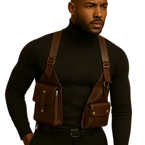 Square Stevens Full-Grain Leather Chest Bag | Crossbody Utility Shoulder Bag