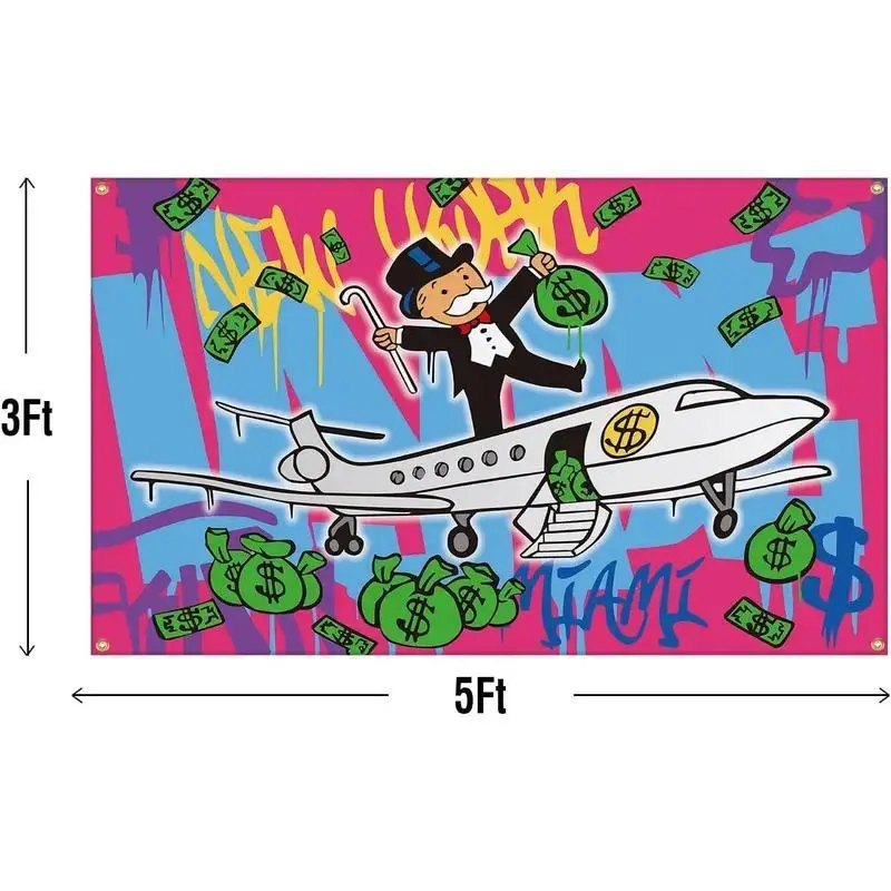 Money Bags Flag 3x5 Feet Banner Funny Flags For Room for College Dorm Room Decor