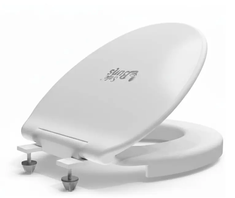 Safe Buns Round Toilet Seat - Patented Dual Lock Rims with Four Slip ...