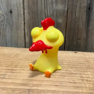 Eye-Popping Rubber Chicken Toy | Funny Squeeze Chicken Novelty Toy