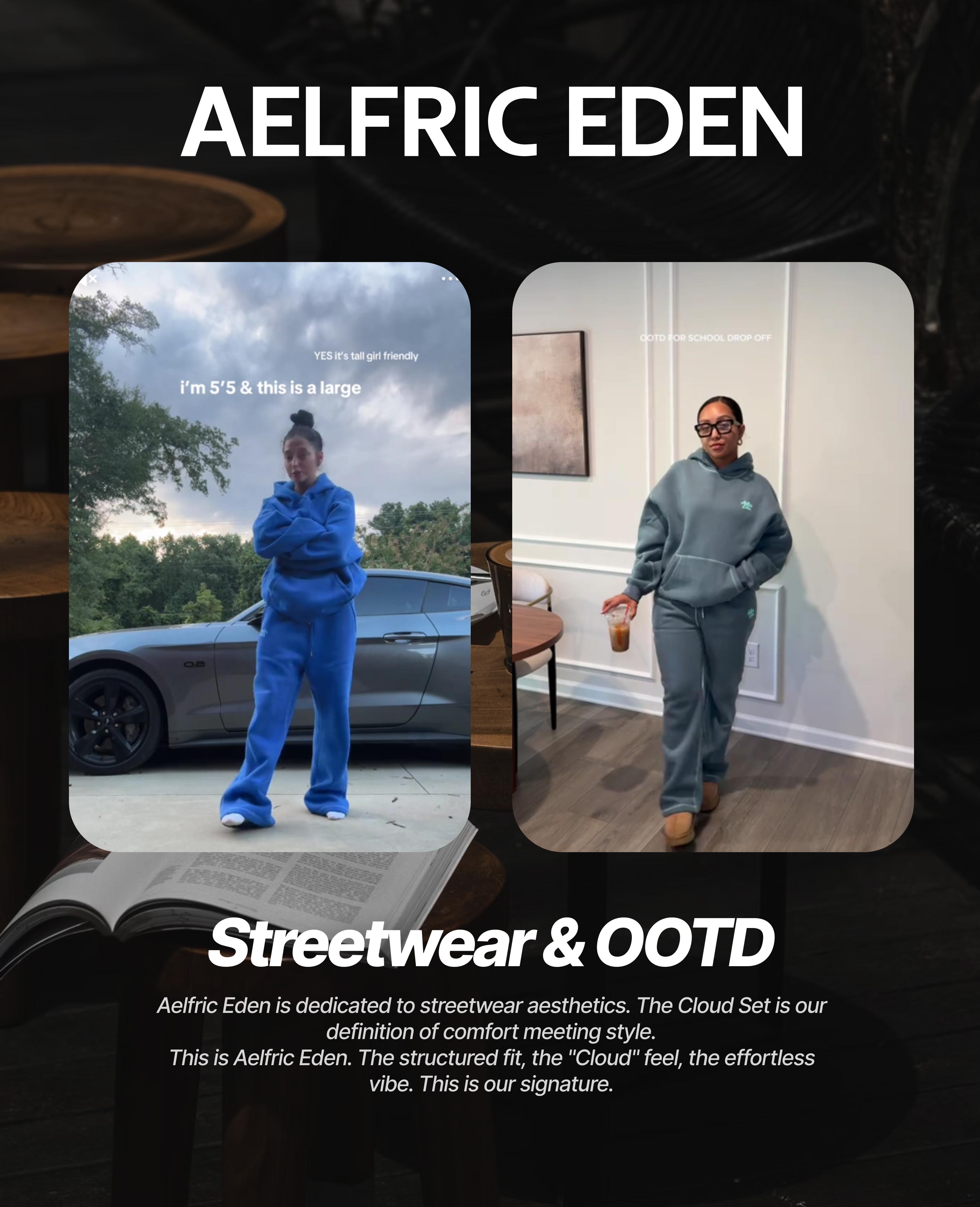 AELFRIC EDEN Cloud Classic Unisex 2 Piece Set Oversized Hoodie & Baggy Sweatpants Y2K Lounge Sweatsuit
