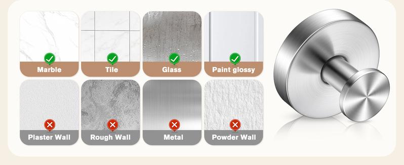 2 Packs Suction Cup Hooks Bathroom Accessories Gadgets Kitchen for Shower, Bathroom, Kitchen, Glass Door, Mirror, Tile – Loofah, Towel, Coat, Bath Robe Hook Holder for Hanging up to 15 lbs