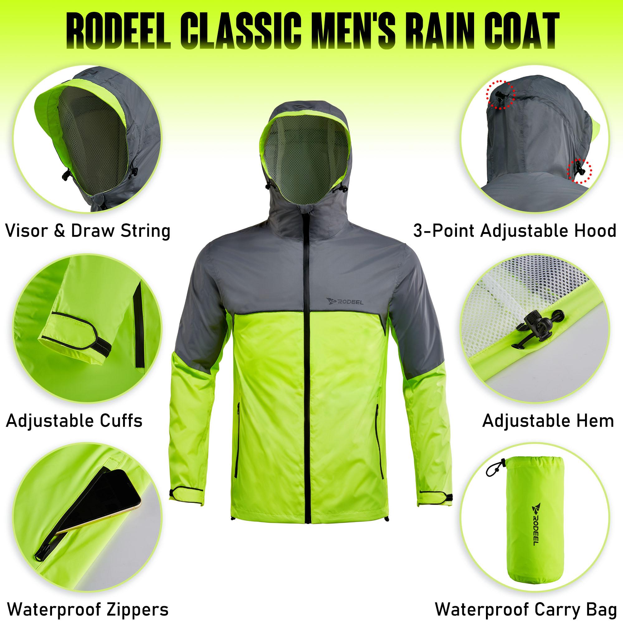 【RODEEL】710 Waterproof Jacket with Storage Pouch Men High Visibility Lightweight Breathable Hooded Rainwear Durable Rain Coat Weatherproof Windbreaker For Outdoor Sports Hiking Camping Fishing Boating Construction Landscaping Gardening, Holiday Gift 【RODEEL】710 Waterproof Jacket with Storage Pouch Men High Visibility Lightweight Breathable Hooded Rainwear Durable Rain Coat Weatherproof Windbreaker For Outdoor Sports Hiking Camping Fishing Boating Construction Landscaping Gardening, Holiday Gift
