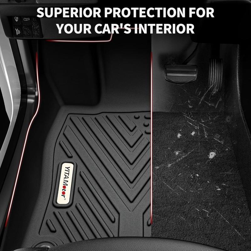 YITAMOTOR Floor Mats Compatible with 2012-2018 Ford Focus - Front 1st & 2nd Seat All Weather Protection Set with Black Car Accessories