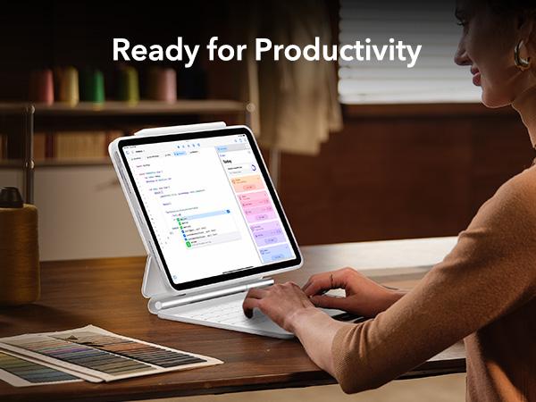 ESR Keyboard Case for iPad Air 11/13 inch 2026/2025/2024, Keyboard Case with Easy-Set Magnetic Stand for iPad Pro 11/13 inch 2025/2024, Portrait/Raised Modes for iPad Pro 11/12.9/Air 5th/4th Generation Keyboard, with Removable Protective Case