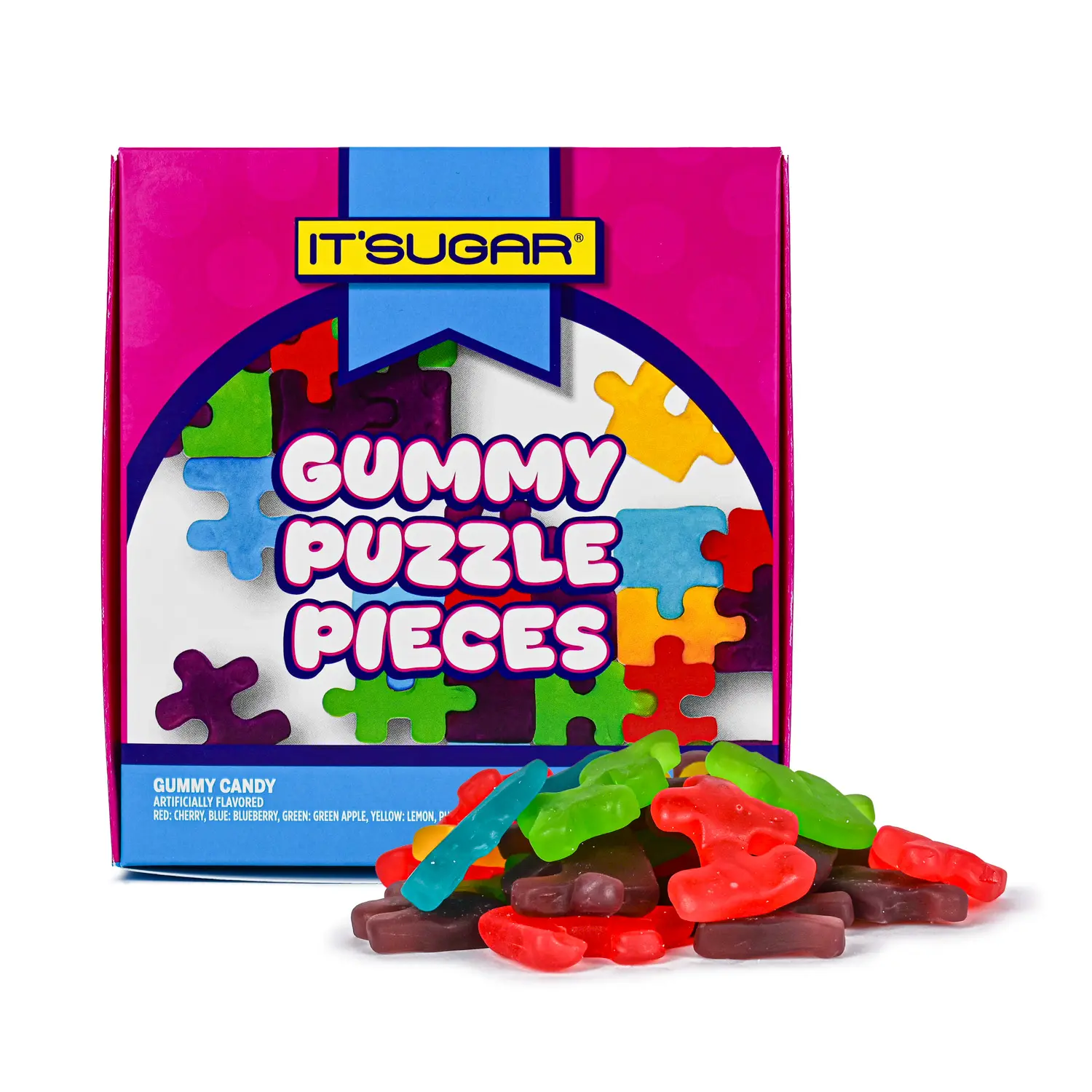IT'SUGAR Gummy Puzzle Pieces Box - Fruity Chewy Gummy Candies Shaped Like Real Puzzle Pieces - 7 oz (198g) - Fun & Juicy Flavor - Build Your Own Candy Puzzle