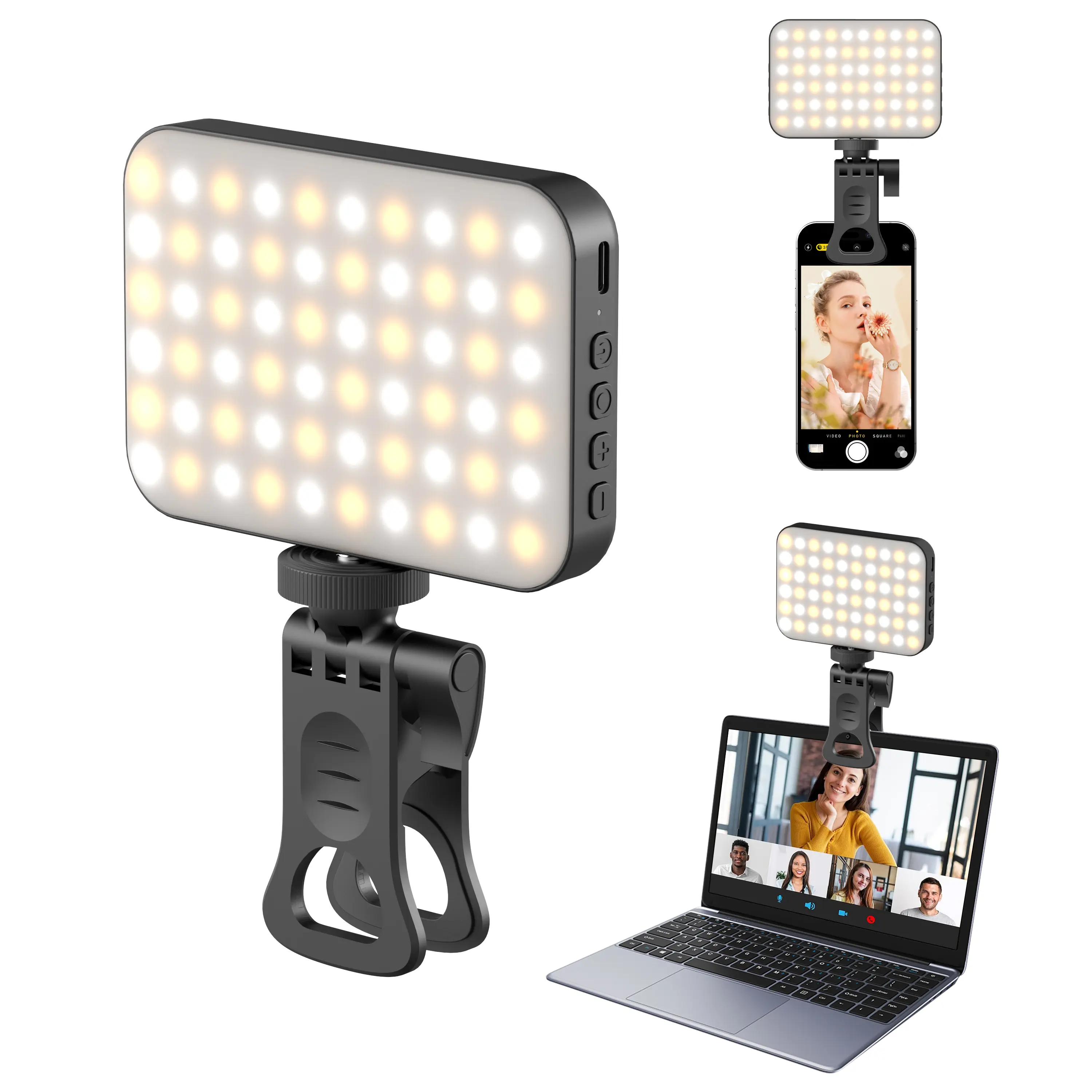 Rechargeable Selfie Light &  Phone LED Light with Adjustable Brightness, Perfect for Selfies, Makeup,Live Streaming & Video Conferencing,back to school,back to school haul