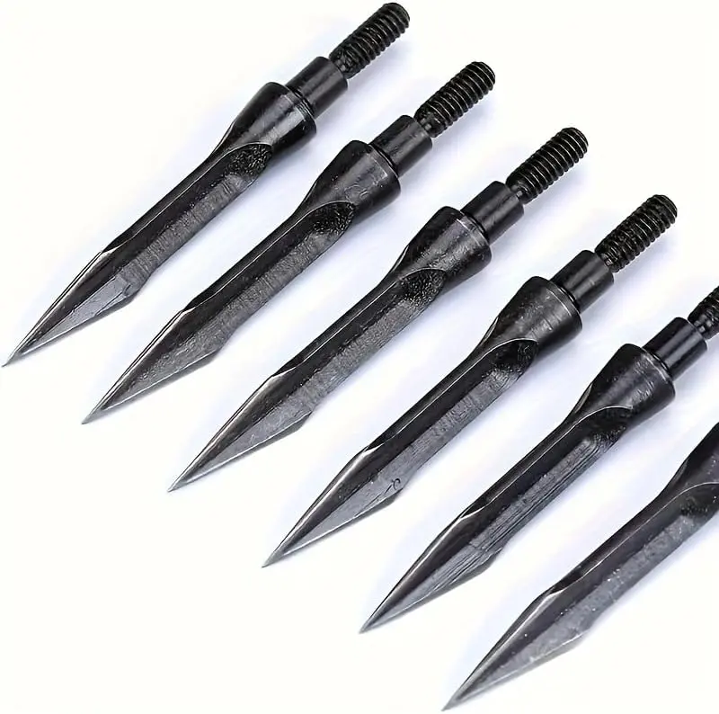 Traditional Archery Arrow Tips, 6-Piece Field-Ready Set - 125-Grain Perfect Weight for Bows & Crossbow Hunting