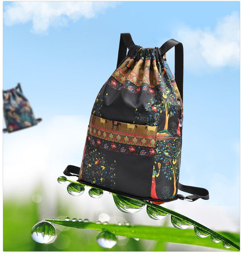 Foldable Drawstring Lightweight Backpack Portable Stylish Large Capacity Travel Storage Bag Basketball Bag