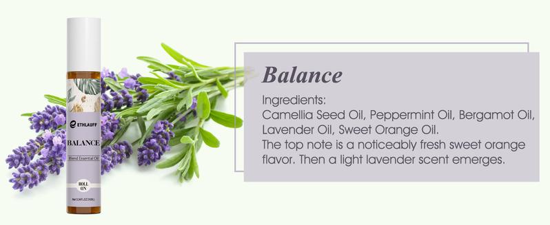 Essential Oils Roll-On Set 6 Pack - (Relax, Sleep, Balance,Breathe, Focus on, Happiness) Aromatherapy Oil, Essential Oils Blends for Skin - Relaxation Gift for Women and Men, Calm Essential Oil Roll On, 100% Natural Stress Relief Aromatherapy Blend