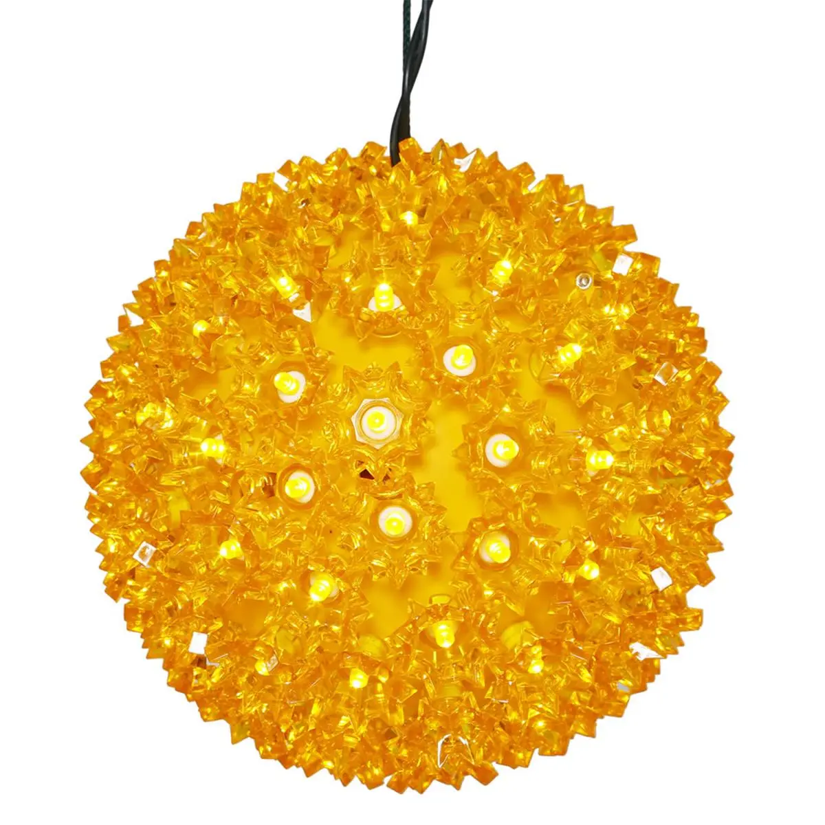 212 MAIN 6-in Plastic Starlight Sphere Christmas Ornament, 50 Gold Wide-Angle Warm-Toned LED Lights, Indoor/Outdoor Decor Accessories for Party Decor, Colorful Festival Christmas Decorative Lights