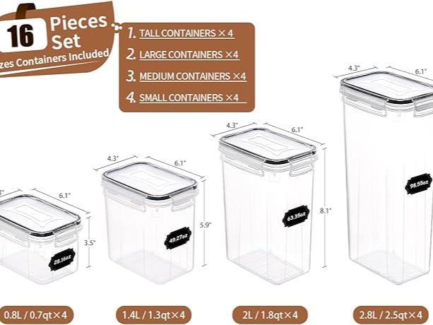 AISOON 68/32 PCS Plastic Airtight Food Storage Containers with Lids – BPA-Free, Leakproof Cereal Dispenser, Stackable Kitchen & Pantry Organization AISOON 68/32 PCS Plastic Airtight Food Storage Containers with Lids – BPA-Free, Leakproof Cereal Dispenser, Stackable Kitchen & Pantry Organization