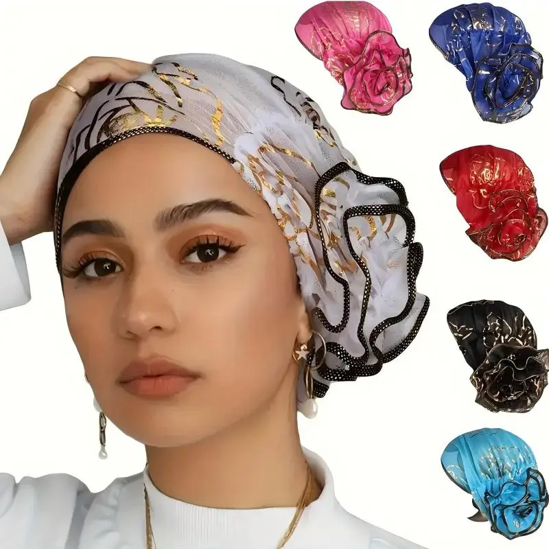 Women's 6 Pack Pre-Tied Headscarf Beanie Easy Wear Head Scarves，Thin Versatile Head Wrap Muslim Sleep Turban Caps for Comfortable Styling, Hair Wrapping Hats, Protective Headscarf Hats, Headscarf Set Hats