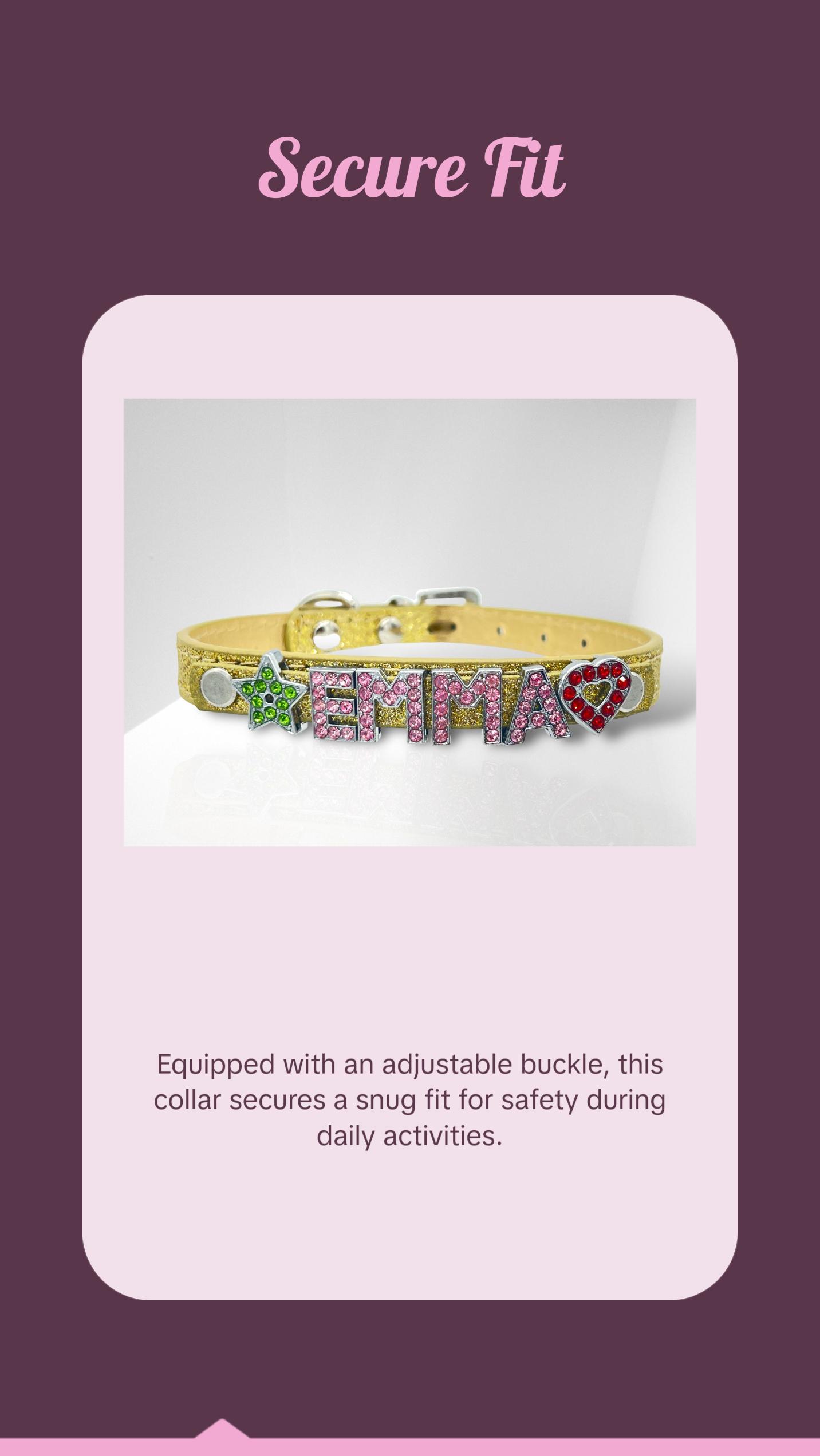 ALPHABET Brilliance Personalized Handmade PU Leather Dog Collar