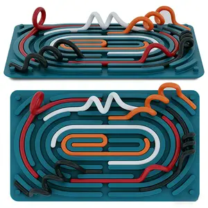 Sensory Activity Board, Double-Sided Silicone Sensory Puzzle Board for Kids, Stress Relief Toy and Montessori Busy Board to Improve Fine Motor Skills, Includes Storage Bag