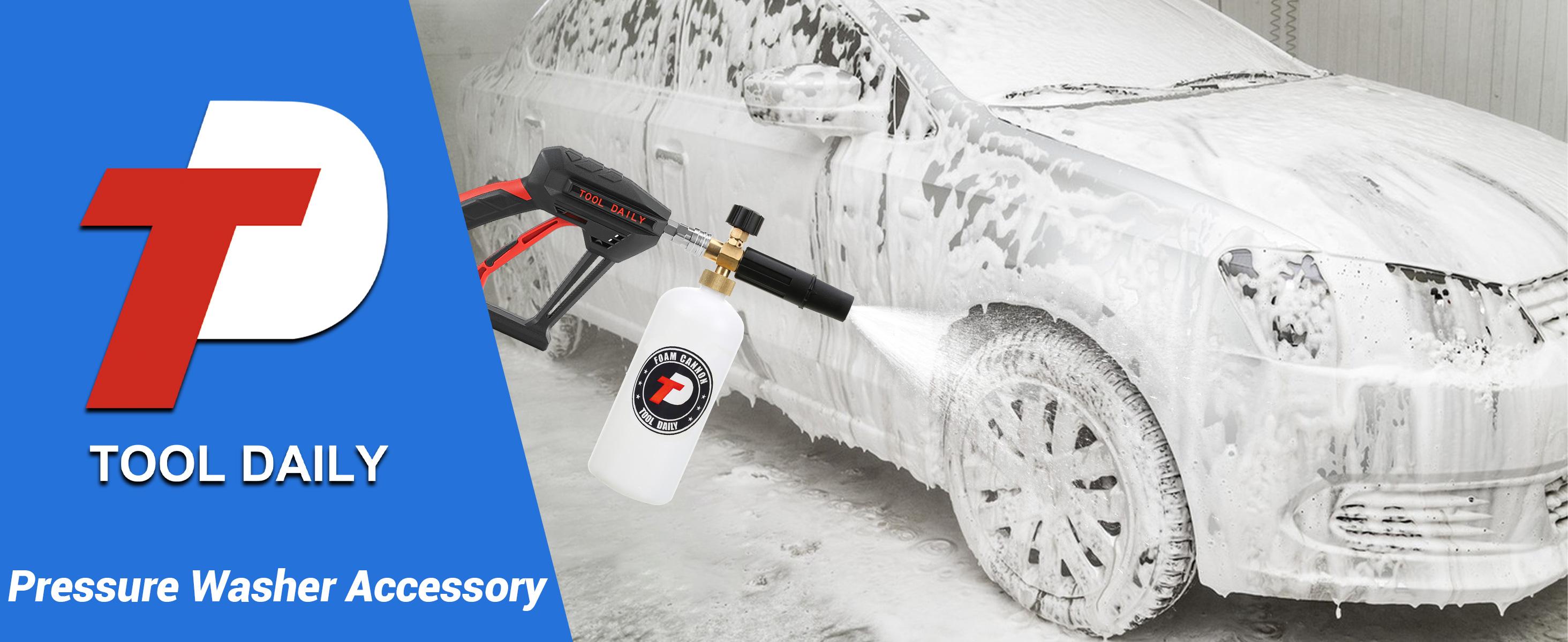 Tool Daily Short Handheld with  Cannon FOR PRESSURE WASHER,  1/4 Inch Quick Connector, Water Spray Tool with 5 Nozzle Tips, 1 Liter snow foam lance, FathersDayGift