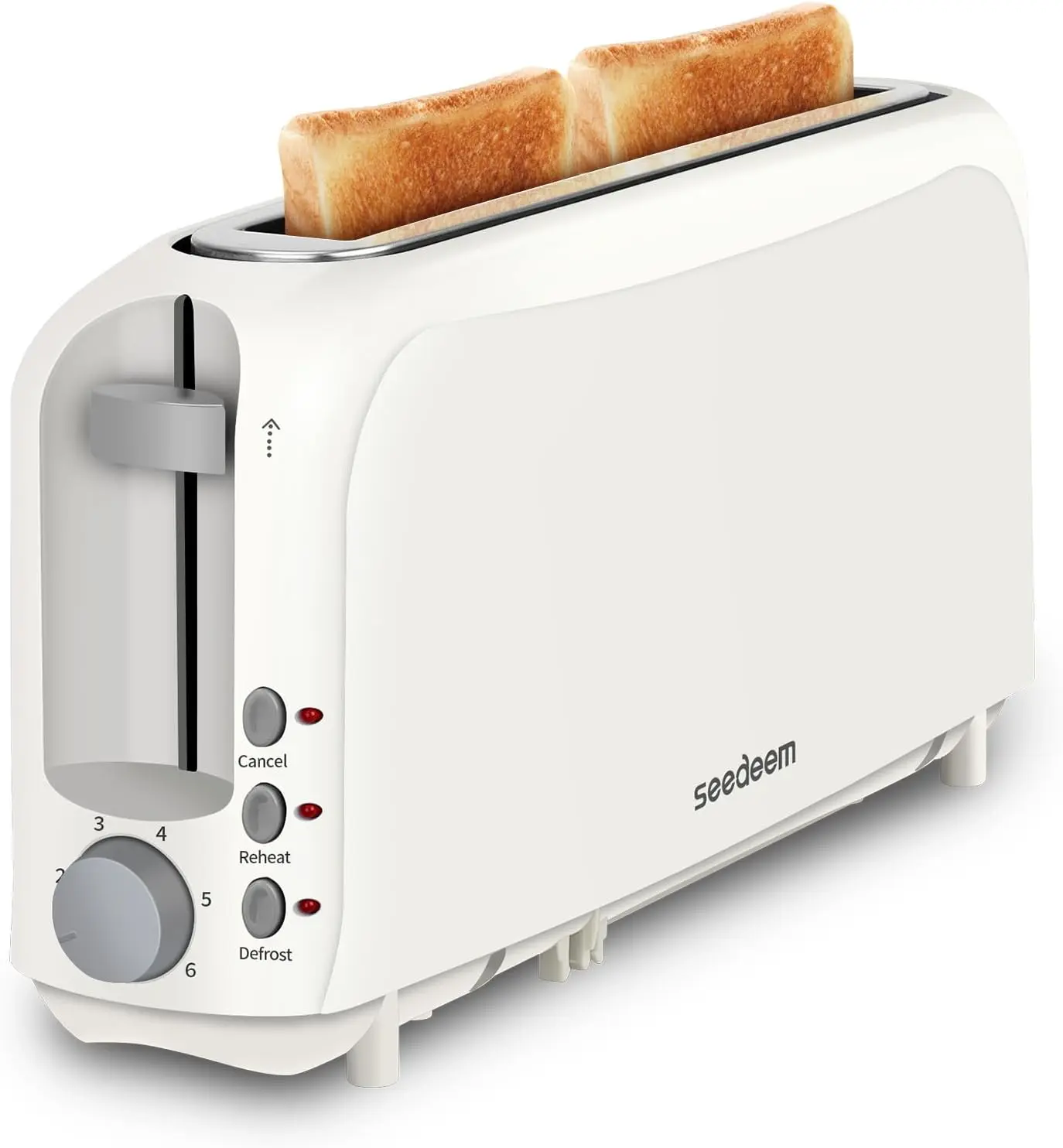 Fits-anywhere Kitchenware Slice Slim Toaster 6 Setting Shade Control with Cancel & Reheat & Defrost Removable Crumb Tray 750 Watt Household Appliances Toastie Maker tiktokshopbacktoschool