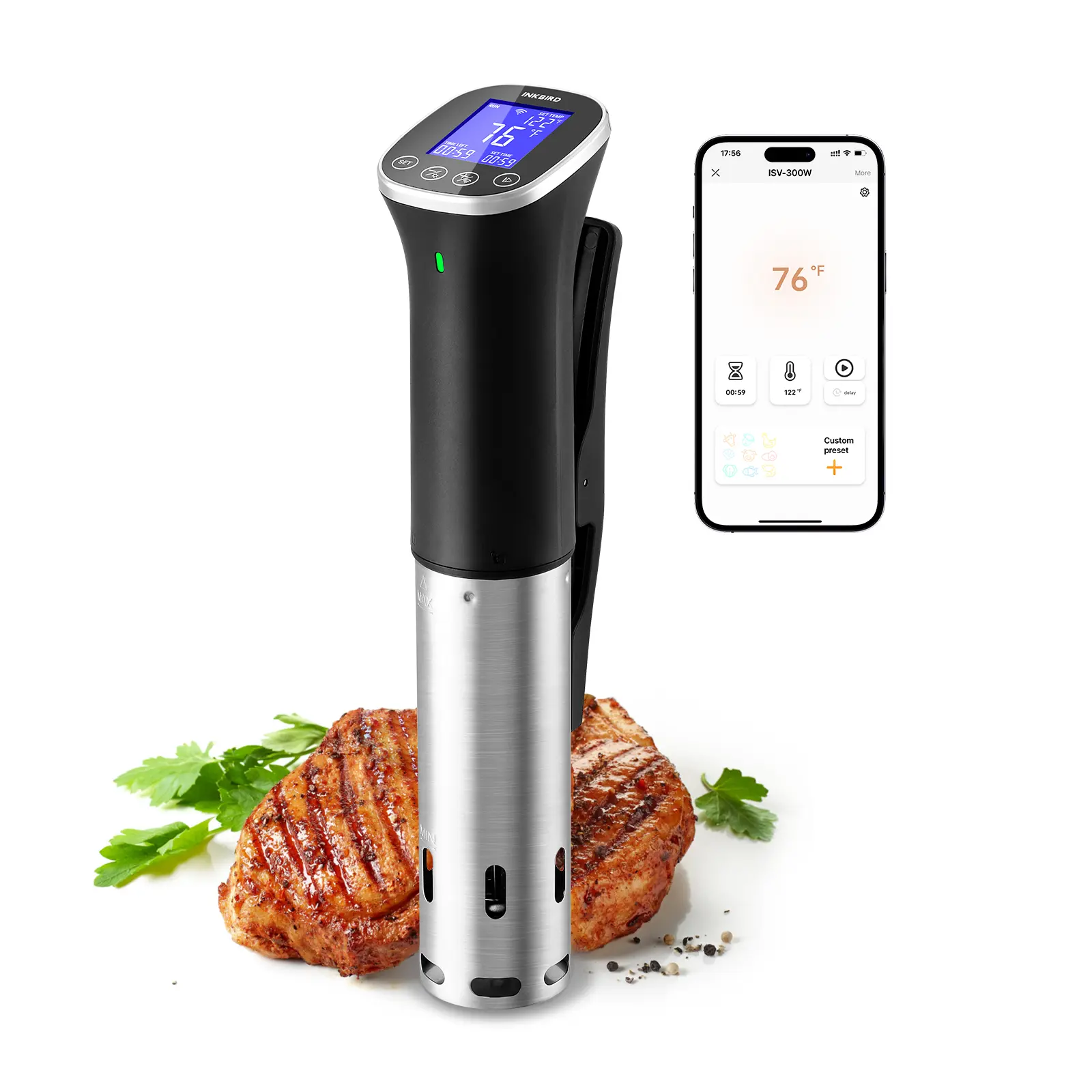 INKBIRD 1000W Low-Temperature Slow Cooker Heater - Kitchen Appliances, IPX7 Waterproof, 3D Circulation Heating, WiFi App-Based Recipes & Remote Monitoring, Precise Temp Control, Alarm Function, 1 Year Warranty (Overnight Cooking Ideal, Back to School), 11