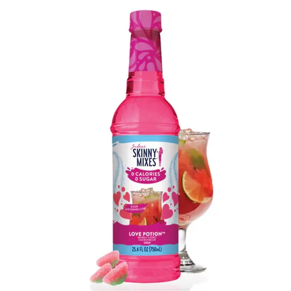 Skinny Syrups Love Potion Syrup Sugar Free - Sweet Drink with Watermelon Flavor - 750ml Bottle