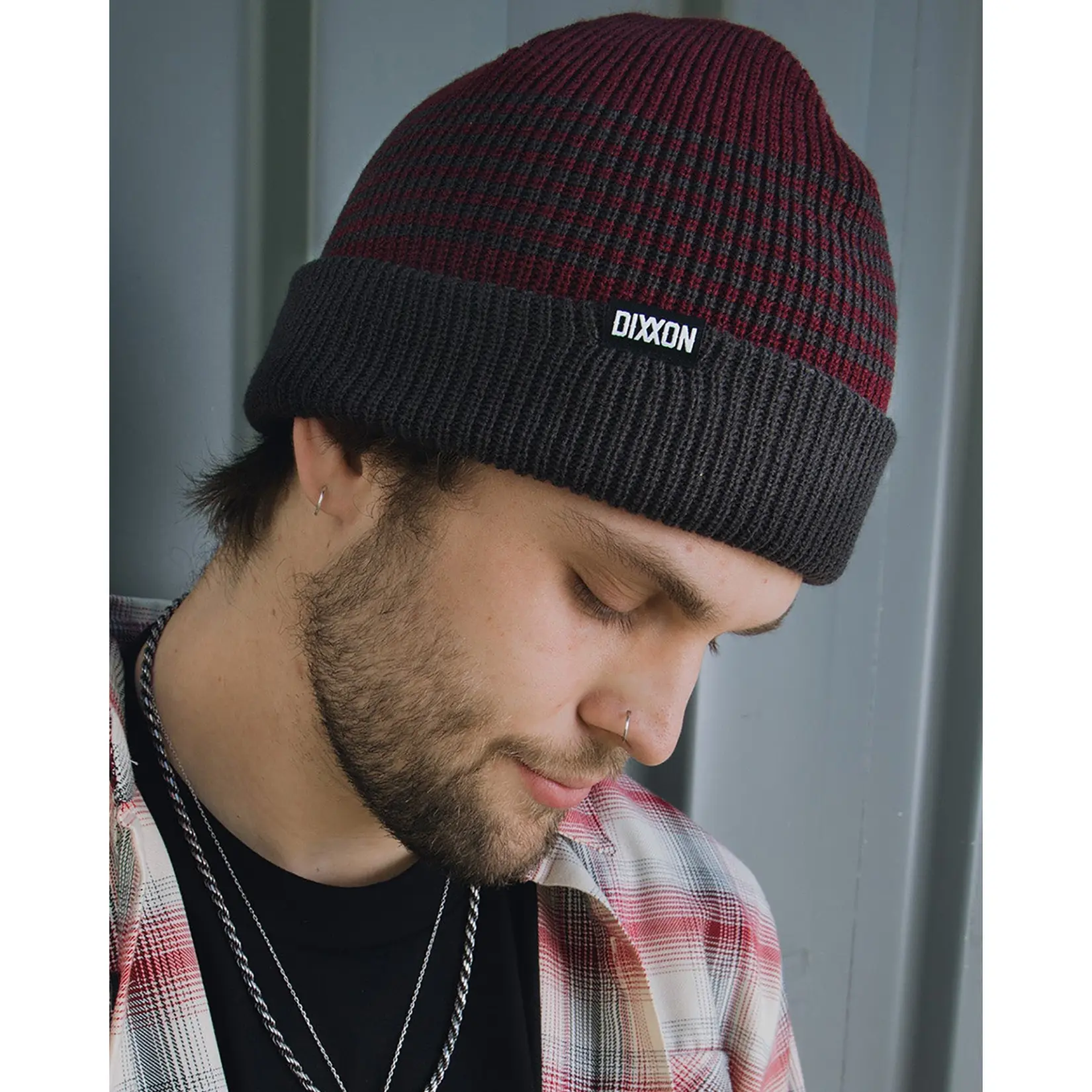 Dock Beanie - Maroon & Gray
