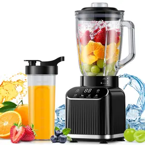 SHARDOR Blender for Shake and Smoothies, Powerful 1200W Countertop Blender, 52oz Glass Jar, for Frozen Fruit Drinks, Smoothies, Sauces & More, Silver Home Multifunction Juicer