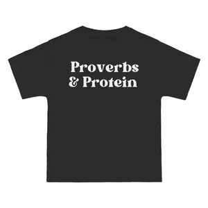100% Cotton Proverbs And Protein Pump Cover T Shirt Weight Lifting Workout Shirt For Powerlifting Womens Pump Cover Christian Pump Cover Golf Gift T-Shirt For Men And Women